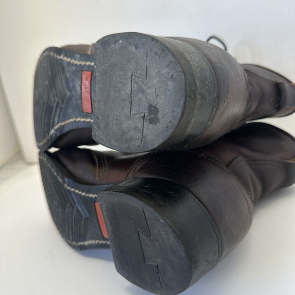 PD TUFF Boots Made in USA Union Brown Leather Kiltie Roper Lace Up Womens Size 8 - Picture 3 of 13